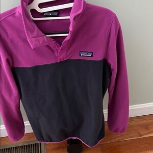 Patagonia womens Magenta and Charcoal Fleece Hoodie